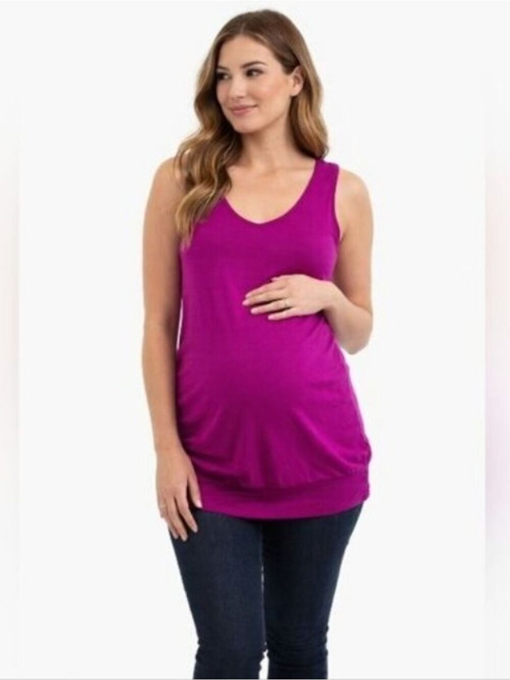 Gap Maternity Fuschia Purple Sleeveless Top Size XS